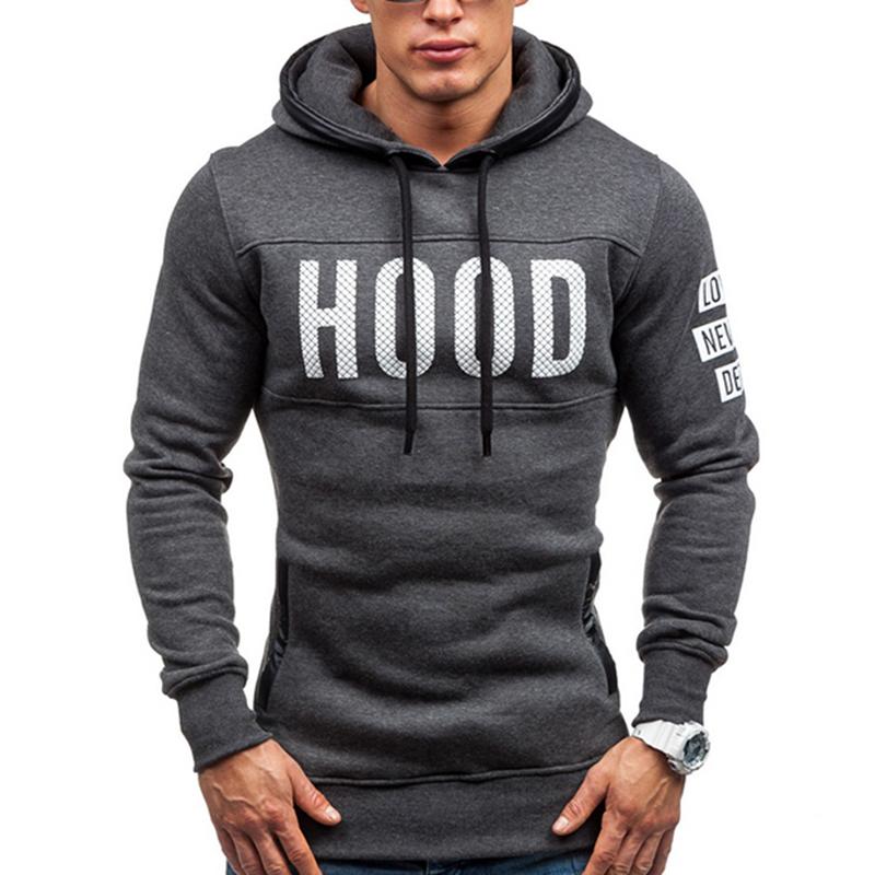 Sports Hoodies Brand Men Chest Letter Printing Sweatshirt Male Hoody Hip Hop Hoodie