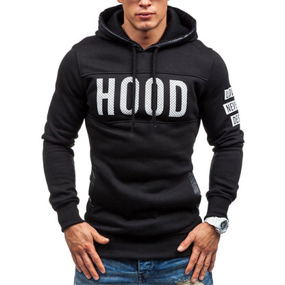 Sports Hoodies Brand Men Chest Letter Printing Sweatshirt Male Hoody Hip Hop Hoodie