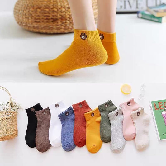 10 Pairs New Kind Of Women's Cotton Cartoon Printed Shallow-mouthed Boat Edition Socks