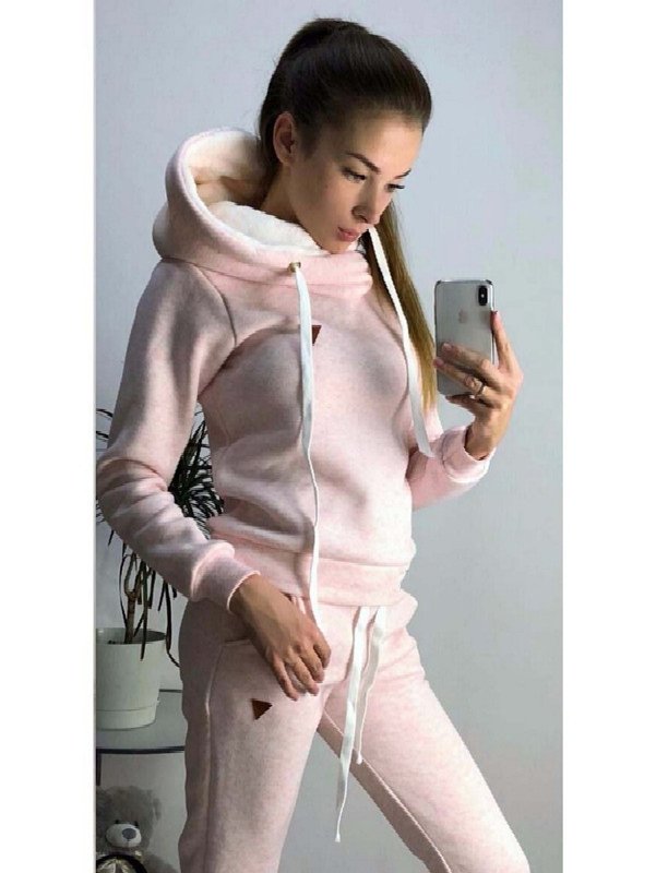 2020 Autumn Winter New Hot Style Women' Fleece Sports Suit Female