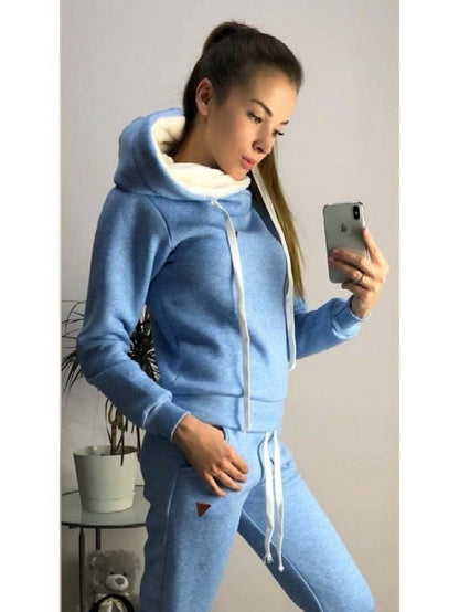 2020 Autumn Winter New Hot Style Women' Fleece Sports Suit Female