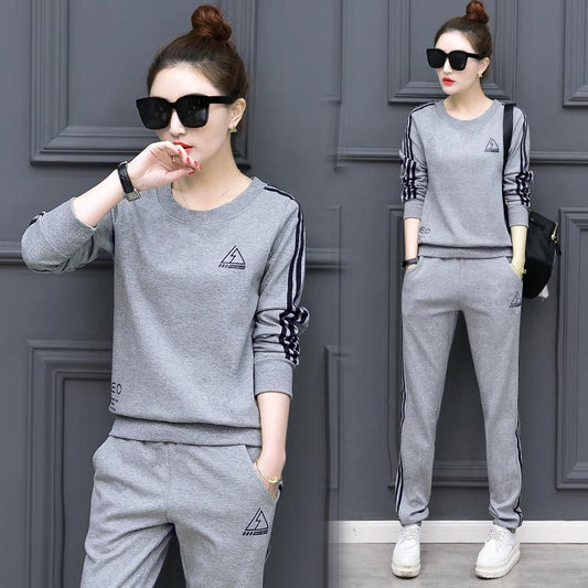 2020 spring autumn new large casual wear two piece set of student' wear shows thin fashion sports suit for women